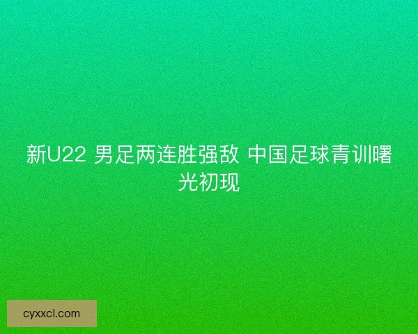 新U22 男足两连胜强敌 中国足球青训曙光初现